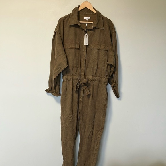 NWT Good American Olive Green Cinched Combinaison Jumpsuit - Picture 1 of 8